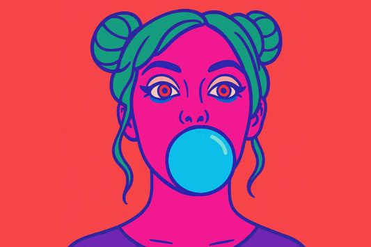  Ilustración estilo pop art de mujer simbolizando educación sexual sobre cómo poner un condón.