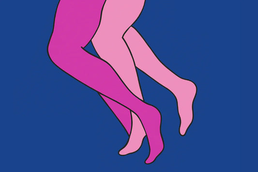 Ilustración creativa de dos cuerpos en contacto representando la posición de perrita con estilo artístico.