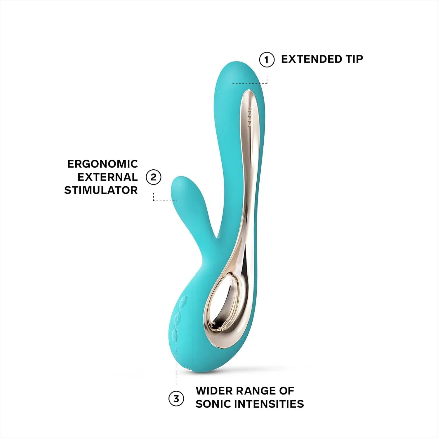 LELO SORAYA 2 con estimulador externo ergonómico y un rango de intensidades sónicas más amplio