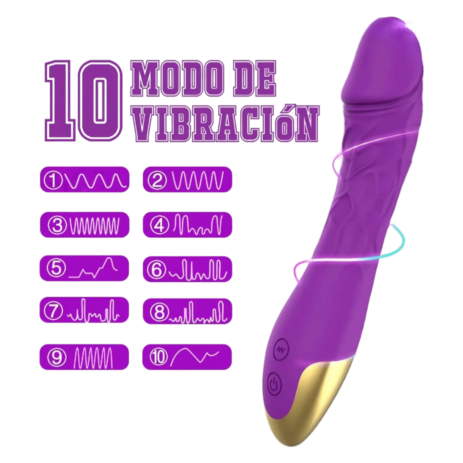 Éros - Consolador vibrador con 10 modos de vibración para diferentes niveles de placer.