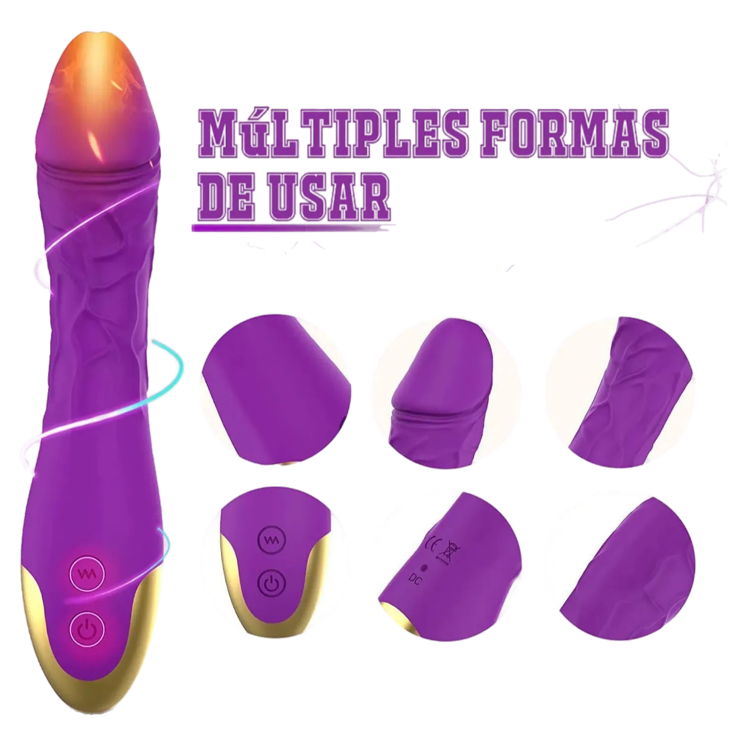 Éros - Consolador vibrador con múltiples formas de uso para mayor placer y comodidad.