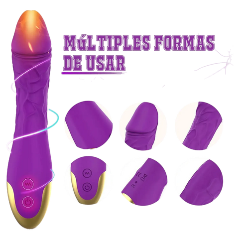 Éros - Consolador vibrador con múltiples formas de uso para mayor placer y comodidad.