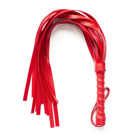 Látigo rojo del set Vulcan, uno de los bdsm juguetes ideales para juegos de estimulación y control con estilo.

