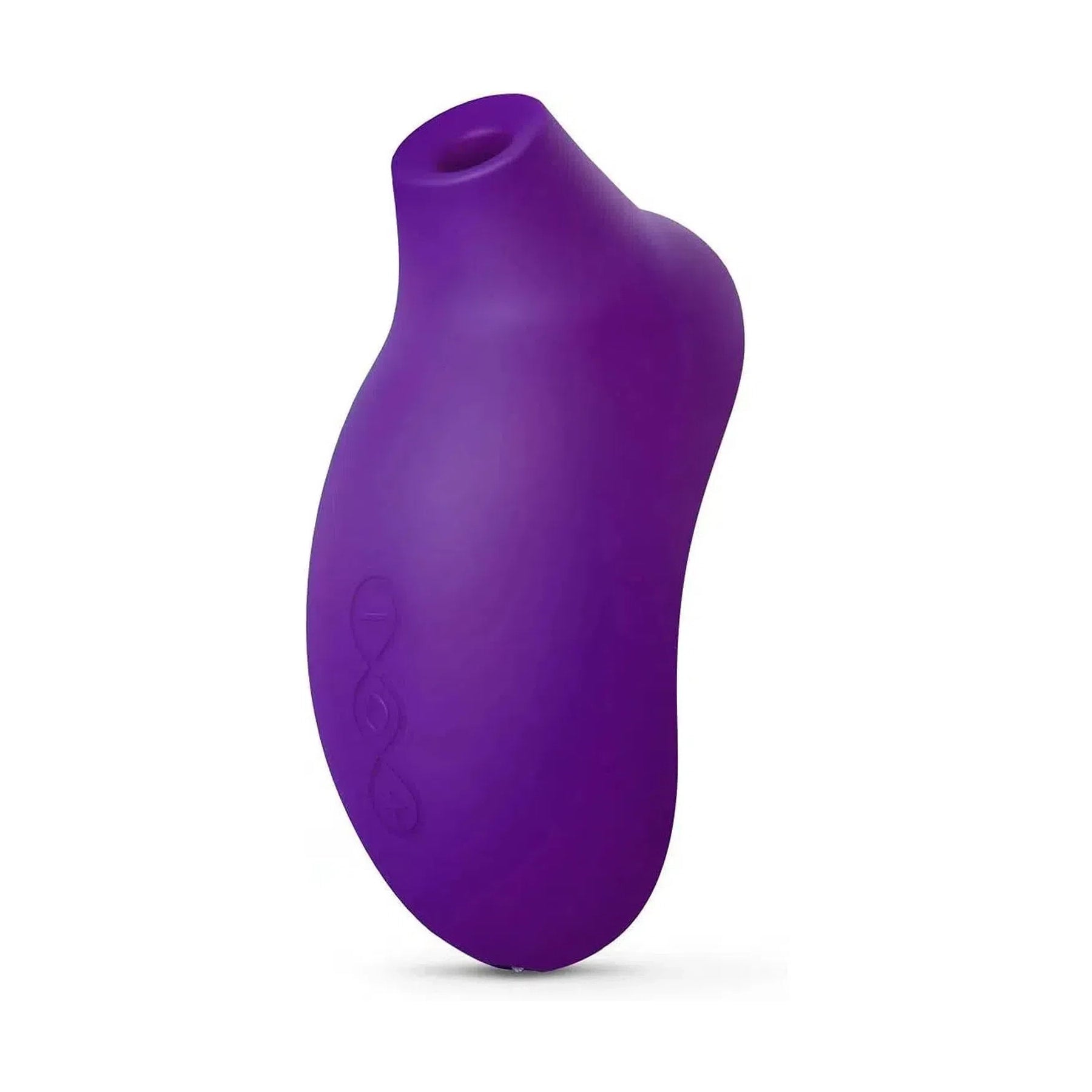Vista lateral del mejor succionador de clítoris Lelo Sona 2 en color púrpura, con diseño ergonómico y boquilla sin contacto

