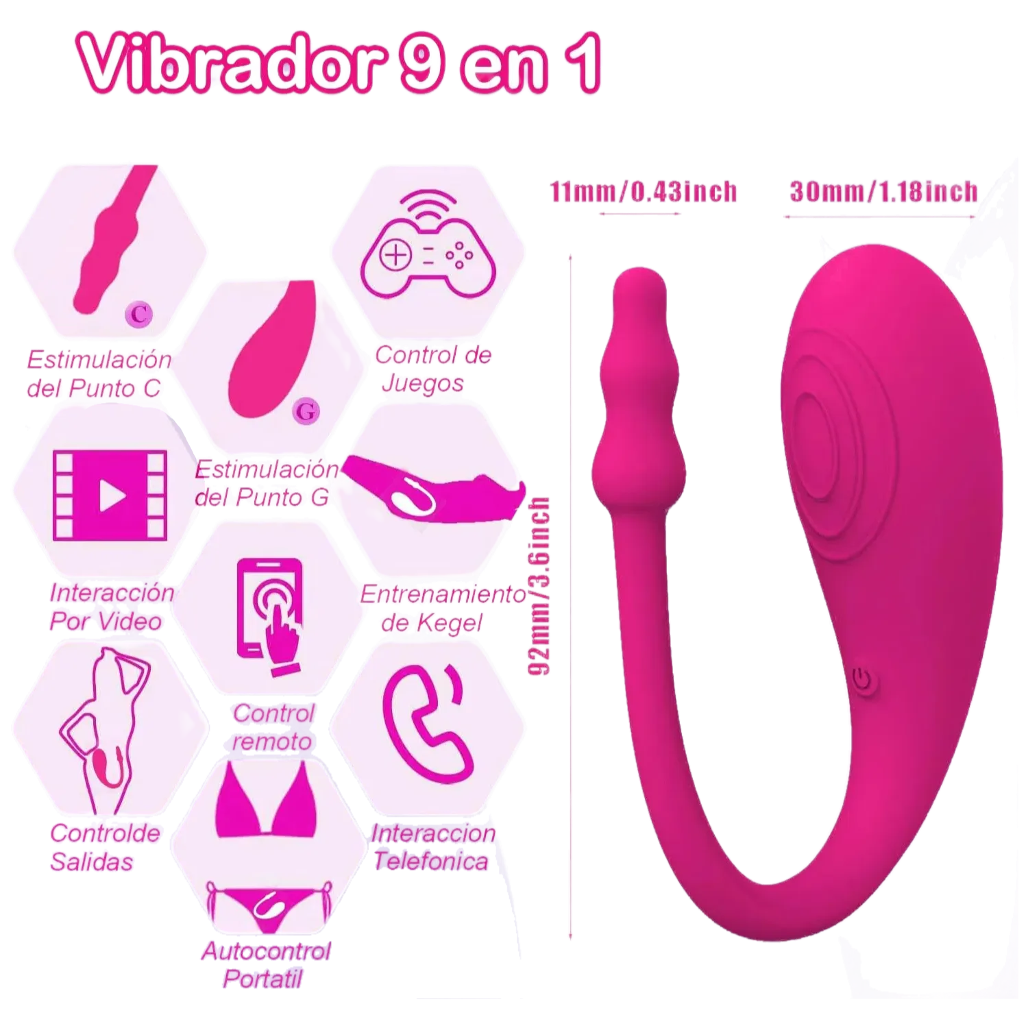 Liora de Desire Mosaic, huevos vibradores multifuncional 9 en 1 para estimulación del punto G, control de juegos y ejercicios Kegel.