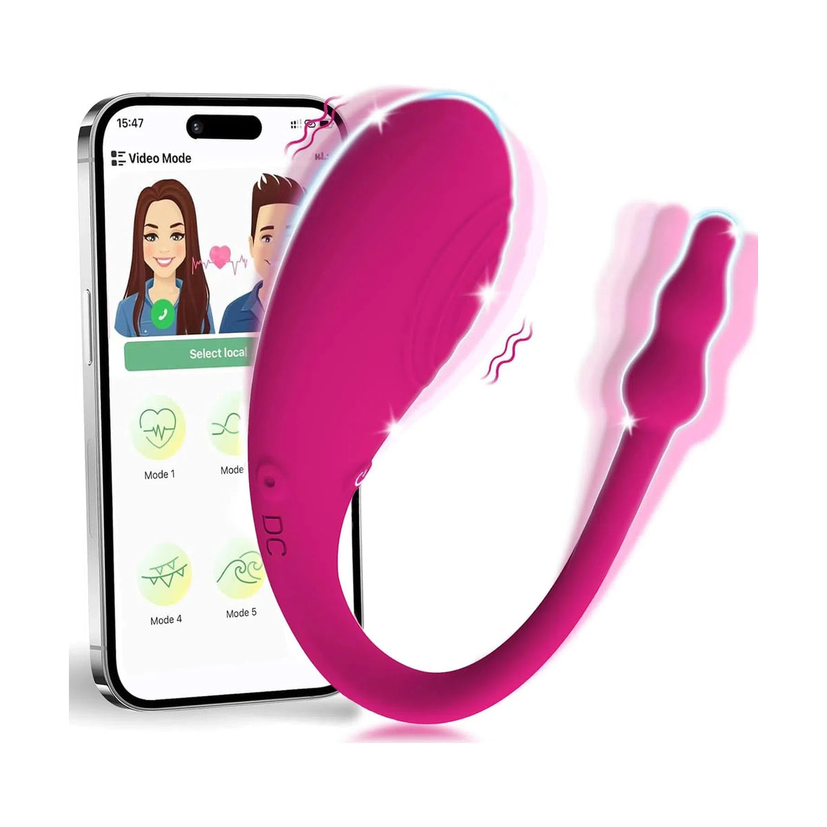 Vibradora Liora de Desire Mosaic con control remoto por app, diseño portátil, silencioso y resistente al agua.