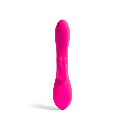 Consolador conejo Lopsy con diseño ergonómico y estimulación simultánea del clítoris y punto G, fabricado en silicona hipoalergénica.