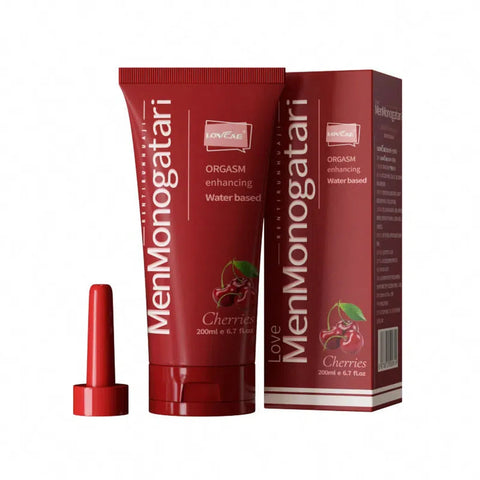 Lubricantes con base de agua Fruité sabor cereza, perfectos para juegos íntimos con textura ligera y comestible.