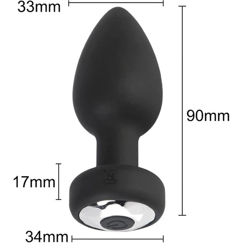 Medidas del plug anal negro Onyx – vibradores anales compactos y elegantes

