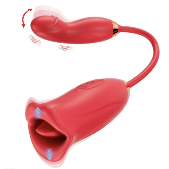 Rossa con lengua vibratoria y estimulación interna para orgasmos más intensos