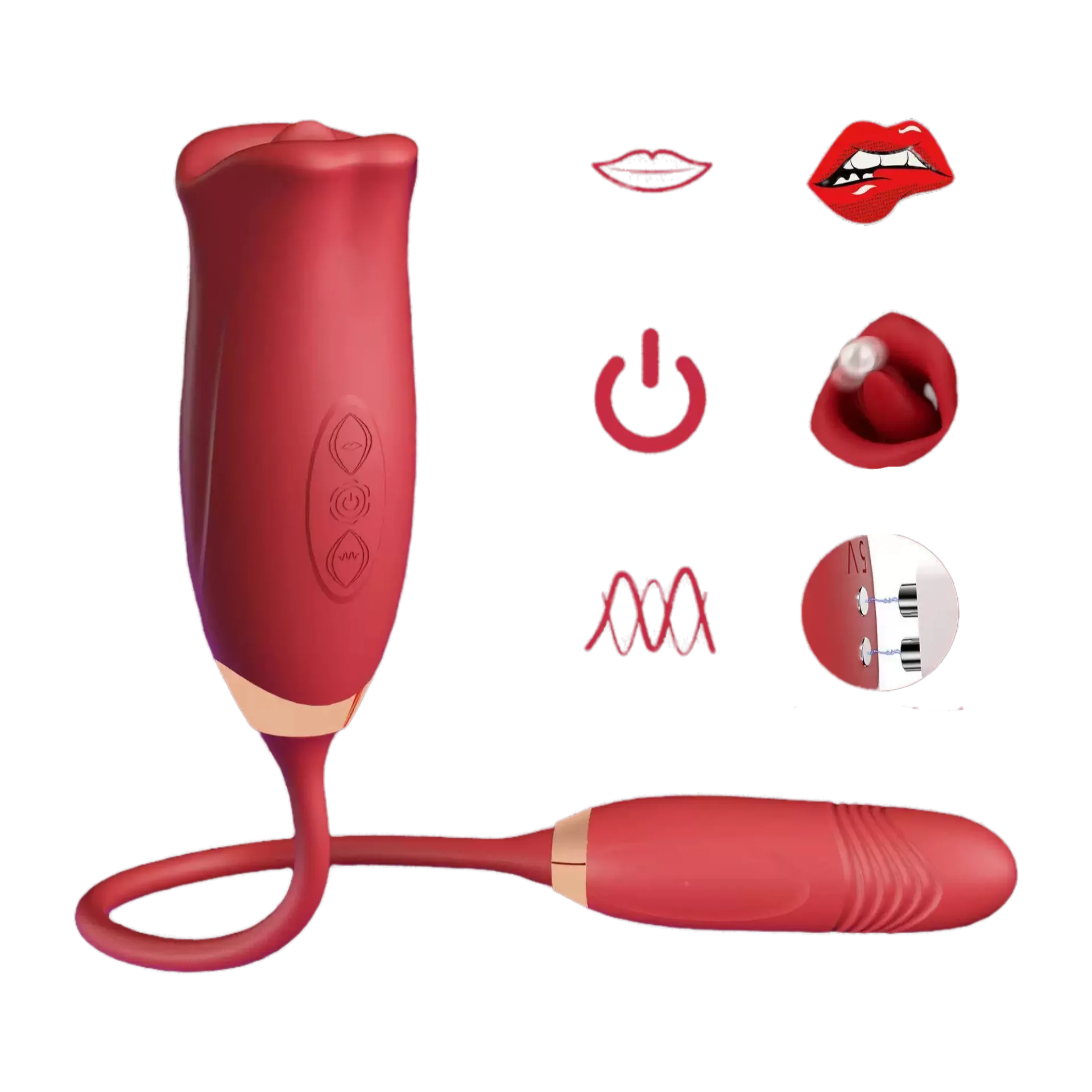 Rossa vibrador portátil con diseño ergonómico y recargable, considerado uno de los mejores vibradores para mujer