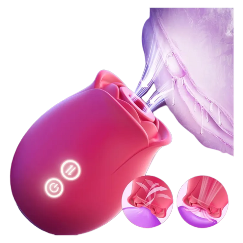 Rubira vibrador succionador mostrando contacto real con el clítoris, simulando succión precisa y envolvente

