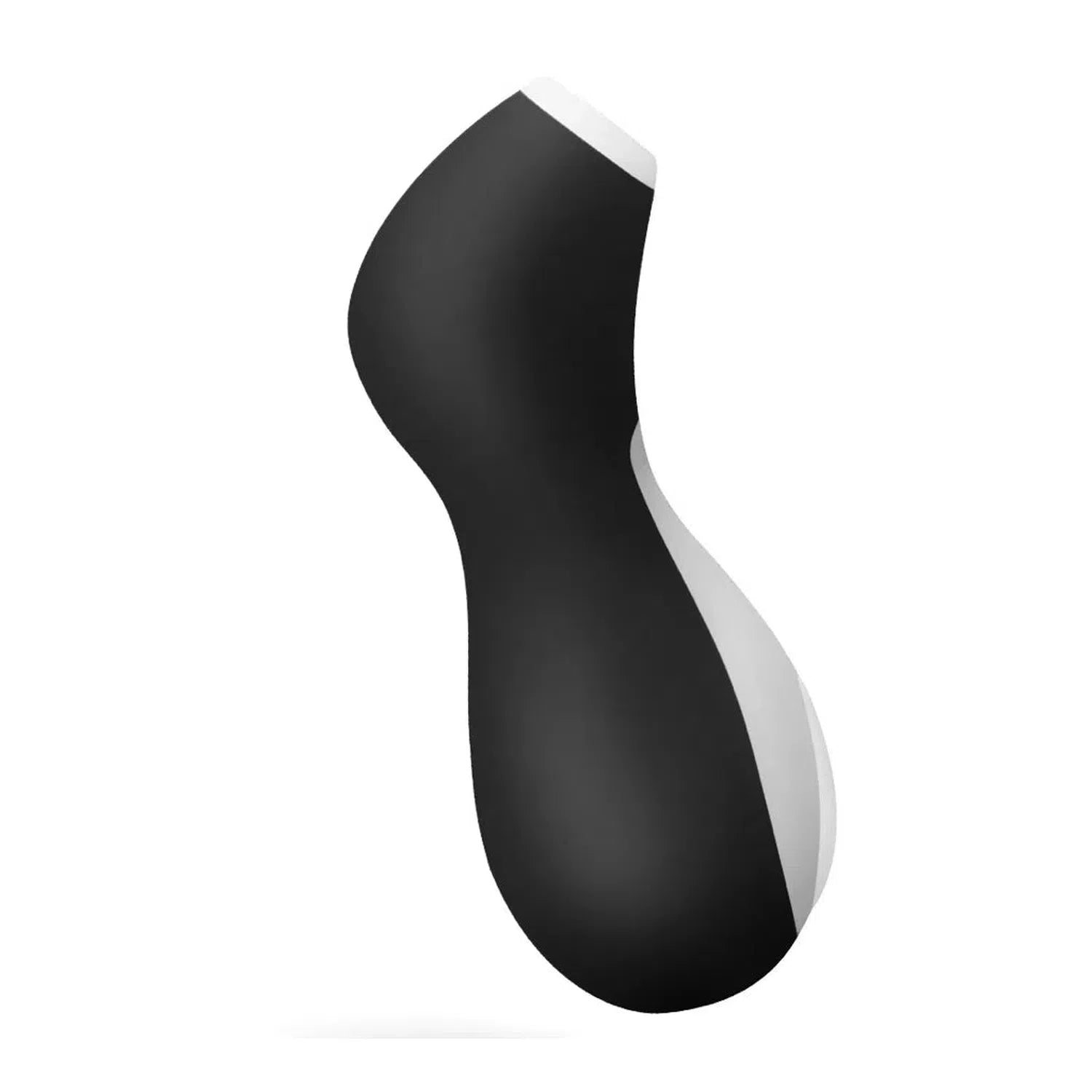 Vista trasera del Satisfyer Penguin, un satisfyer silencioso con acabado en silicona hipoalergénica y diseño ergonómico.