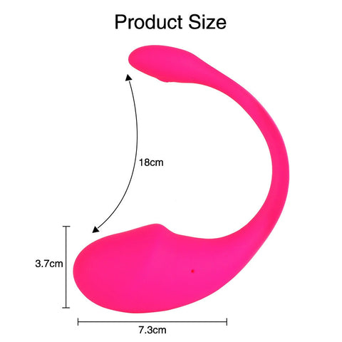 Dimensiones del vibrador clitorial rosa LUA de Desire Mosaic: 18 cm de largo y 7,3 cm de ancho, diseño ergonómico y flexible.
