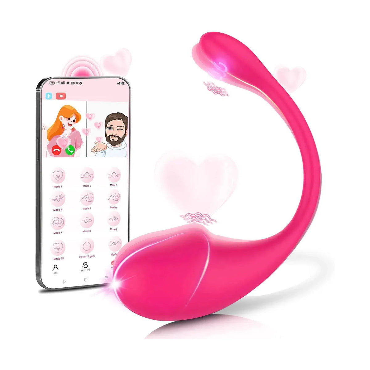 Vibrador rosa LUA de Desire Mosaic con control remoto por app, ideal para estimular el punto G y clítoris en pareja o a distancia.