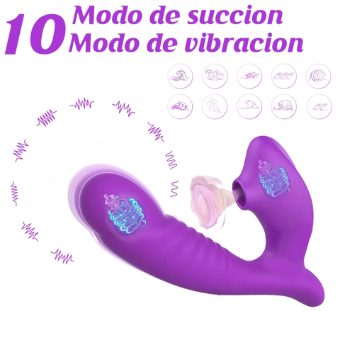 Vórtex - 10 modos de succión y vibración para estimulación del clítoris y punto G